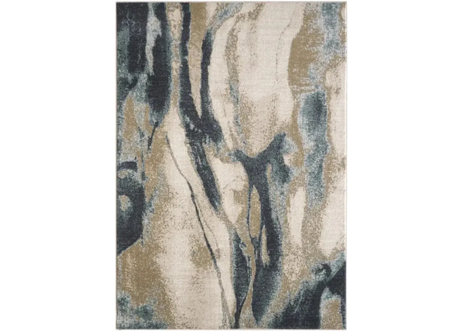 Avery Ivory/Blue Area Rug 5'3"W x 7'7"L