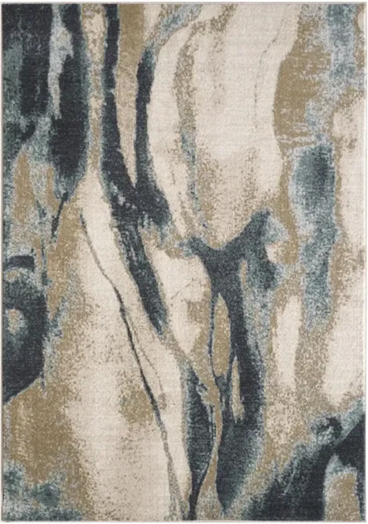 Avery Ivory/Blue Area Rug 5'3"W x 7'7"L