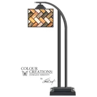 Grey Weave Tiffany-Style Glass Single Arm Lamp 22.5"H