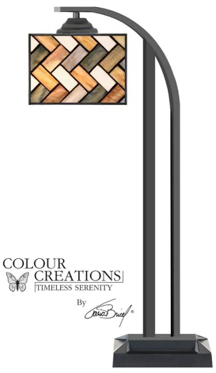 Grey Weave Tiffany-Style Glass Single Arm Lamp 22.5"H