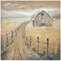 Barn In Meadow Canvas Art 39"W x 39"H
