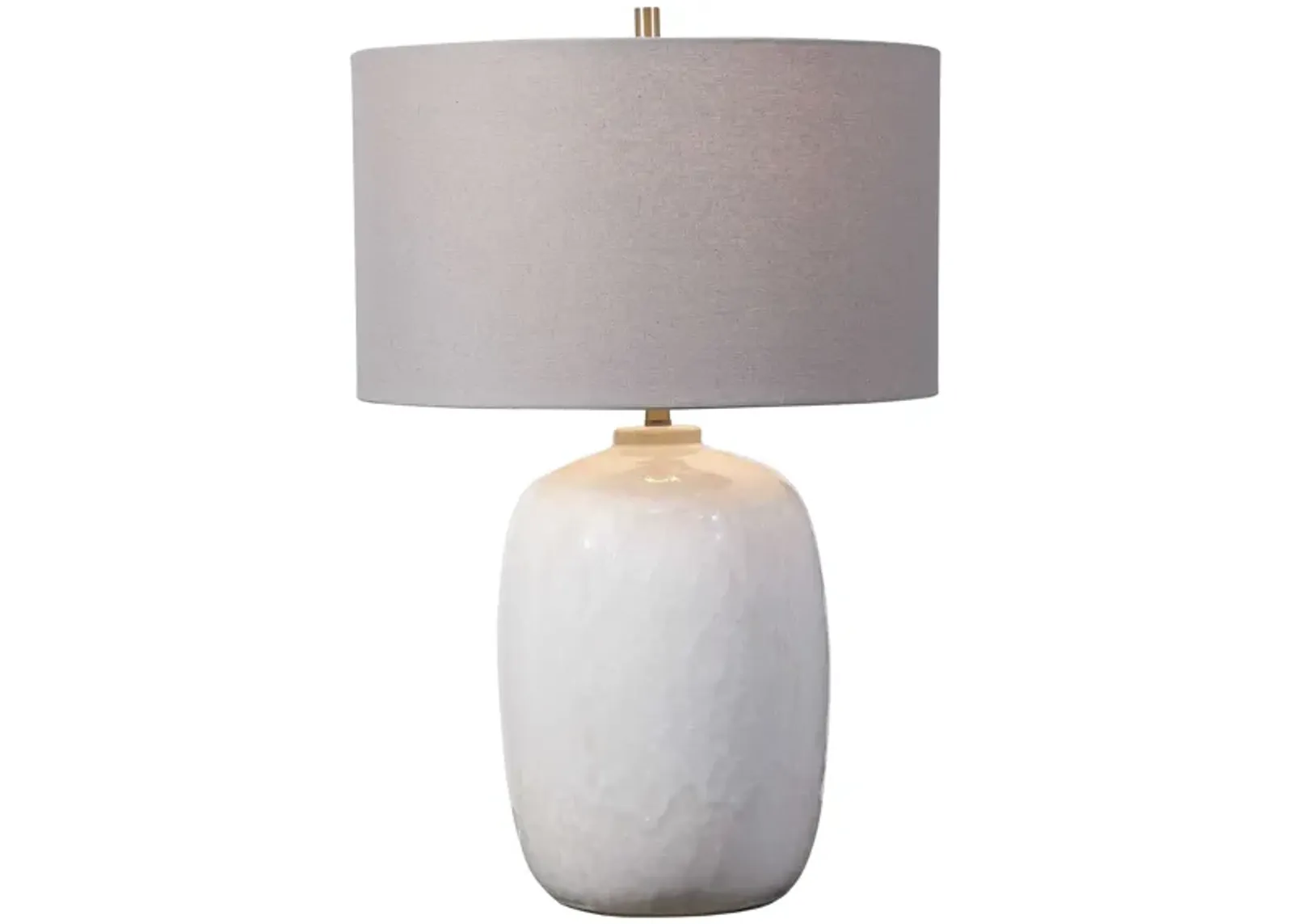 Ceramic Cream and Ivory Drip Table Lamp 26"H