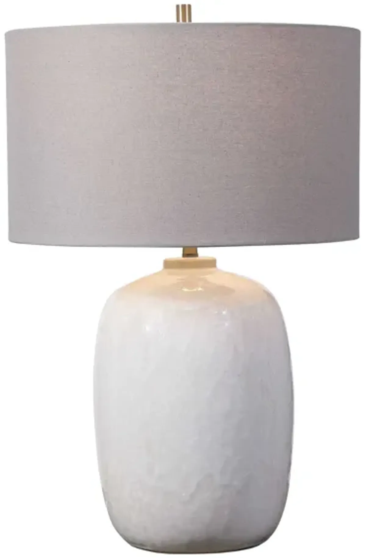 Ceramic Cream and Ivory Drip Table Lamp 26"H