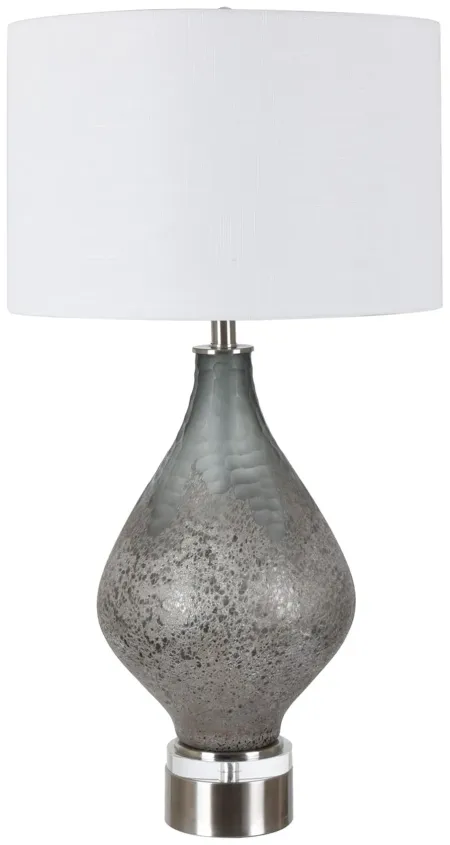Grey Weathered Glass Table Lamp 32.5"H