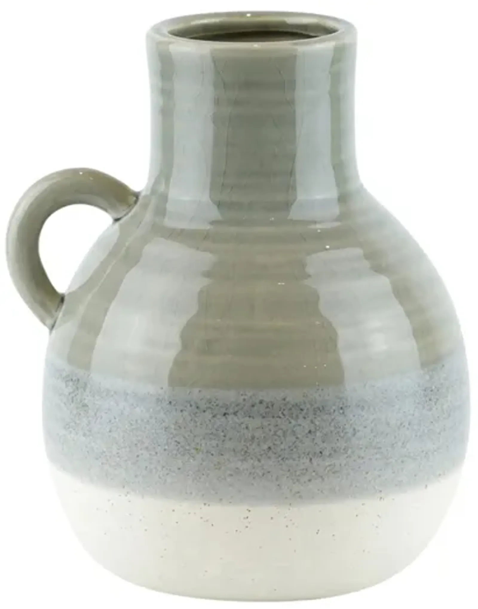 Small Green Ceramic Jug 7"W x 8.5"H