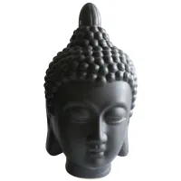 Ceramic Buddha Head 6"W x 10"H