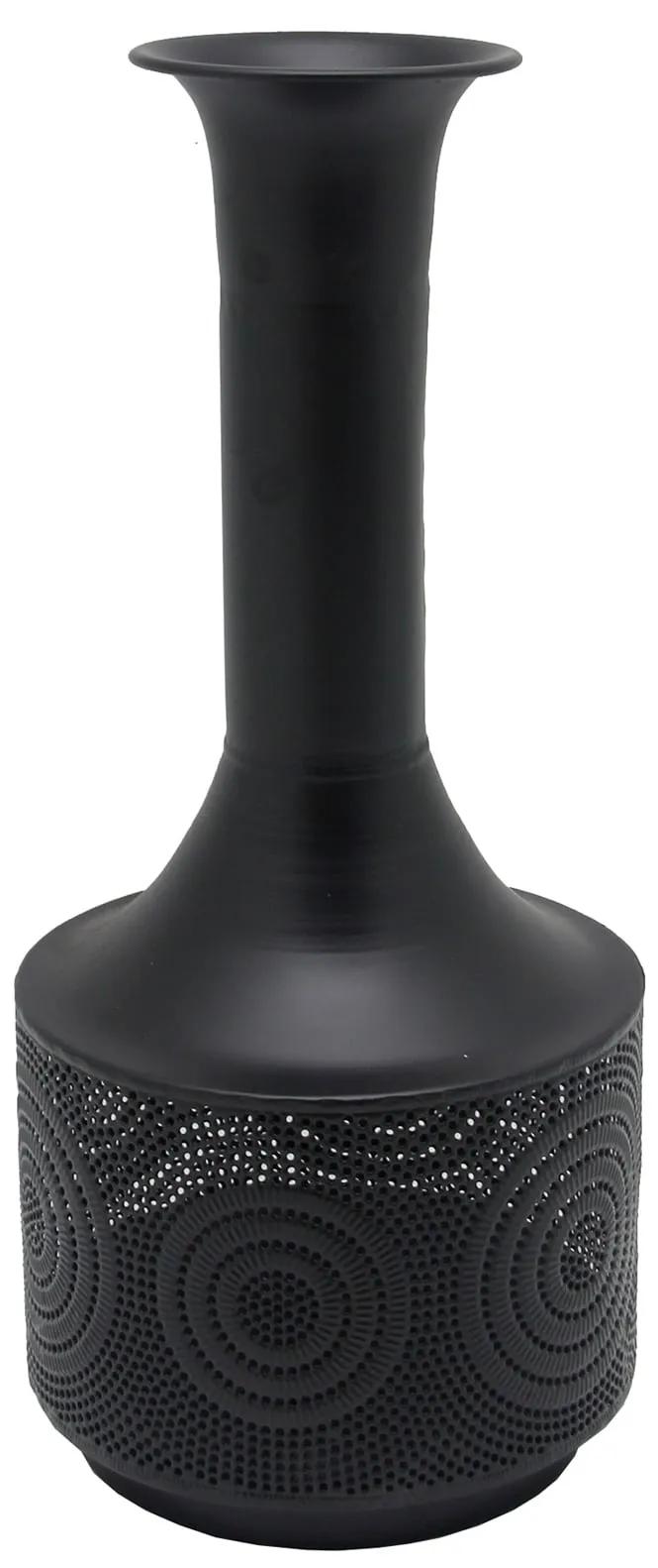 Small Black Metal Textured Vase 8"W x 19"H