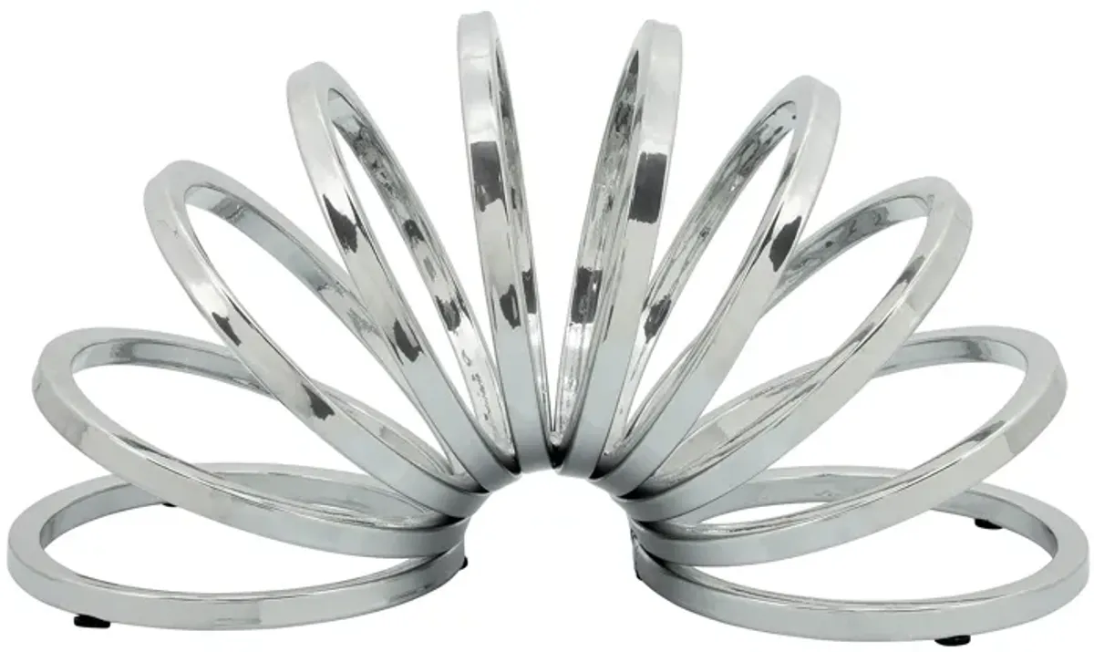 Silver Metal Slinky Sculpture 16"W x 8"H