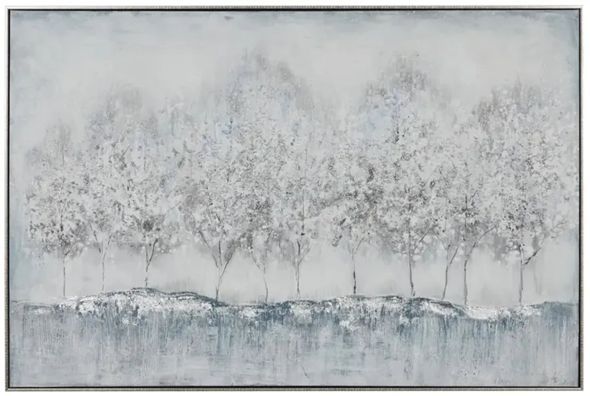 White Forest Framed Canvas Art 47"W x 31"H