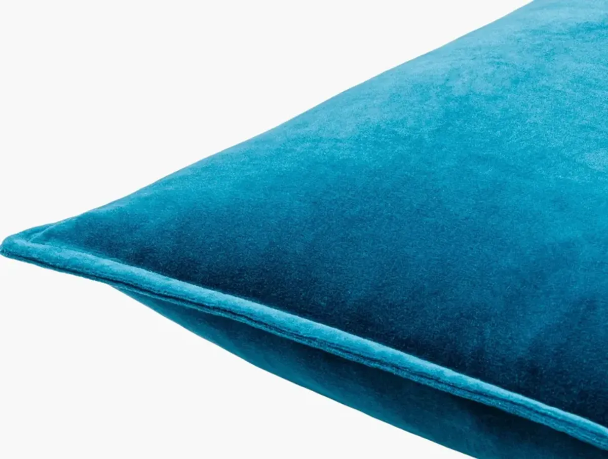 Teal Velvet Pillow 18"W x 18"H