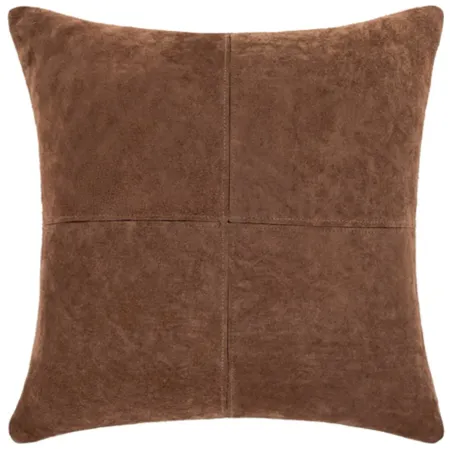 Brown Suede Pillow 20"W x 20"H