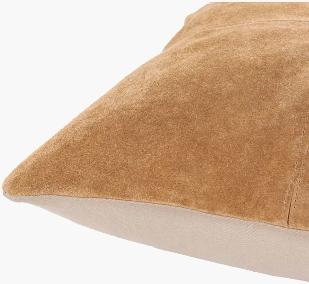 Camel Suede Pillow 20"W x 20"H