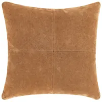Camel Suede Pillow 20"W x 20"H