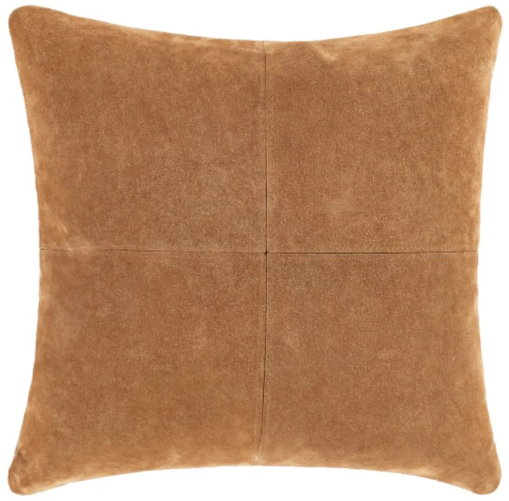 Camel Suede Pillow 20"W x 20"H