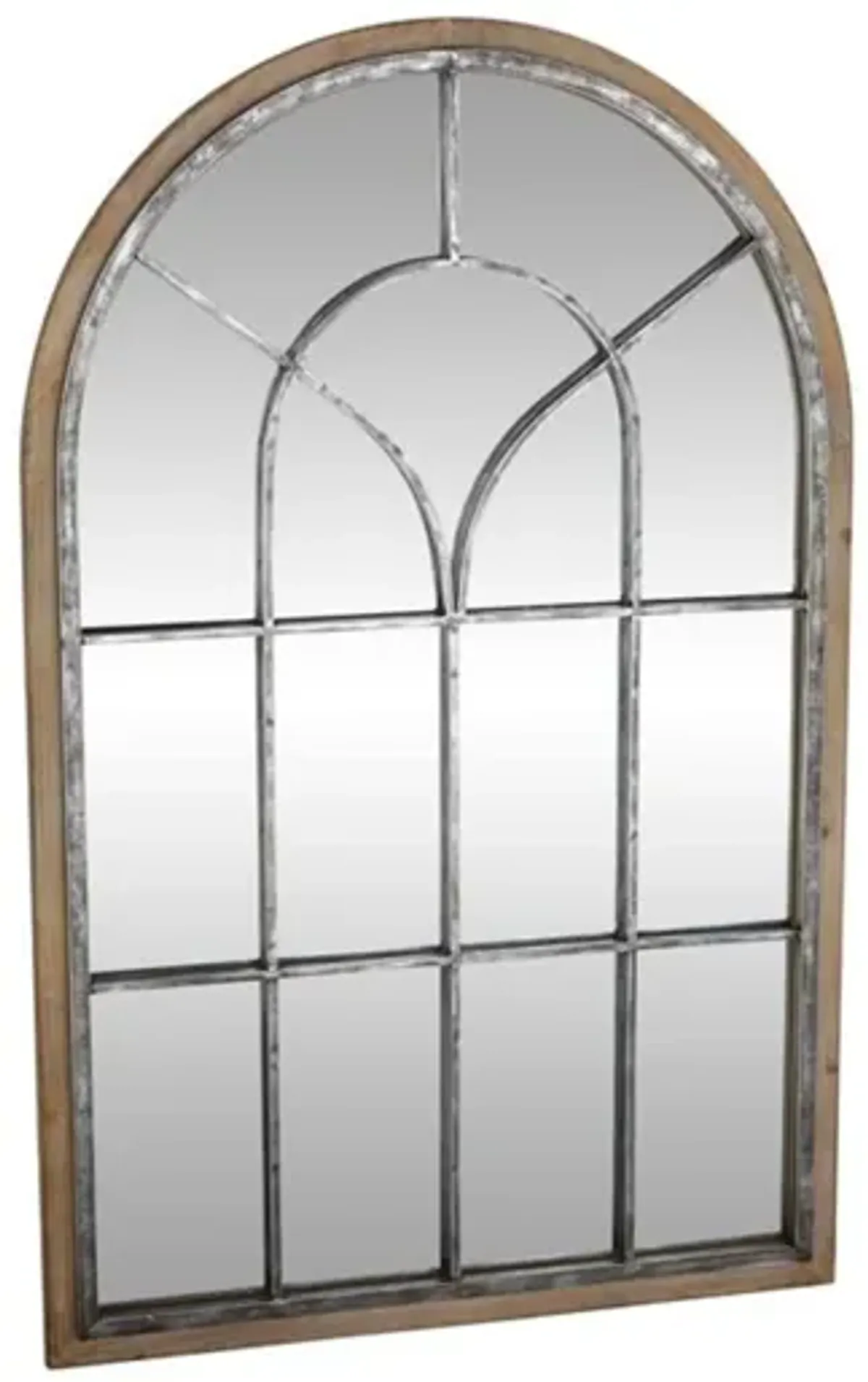 Wood and Metal Farmhouse Arch Mirror 33"W x 51"H