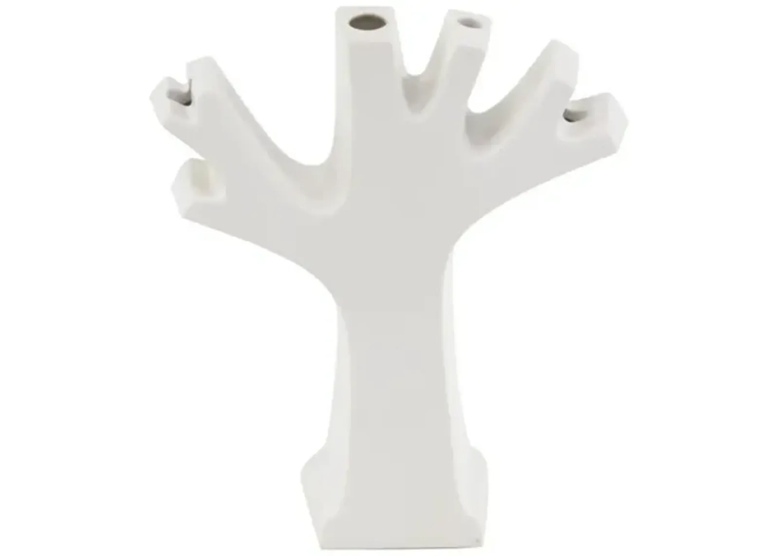 White Ceramic Tree Vase 9"W x 11"H