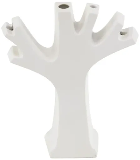 White Ceramic Tree Vase 9"W x 11"H
