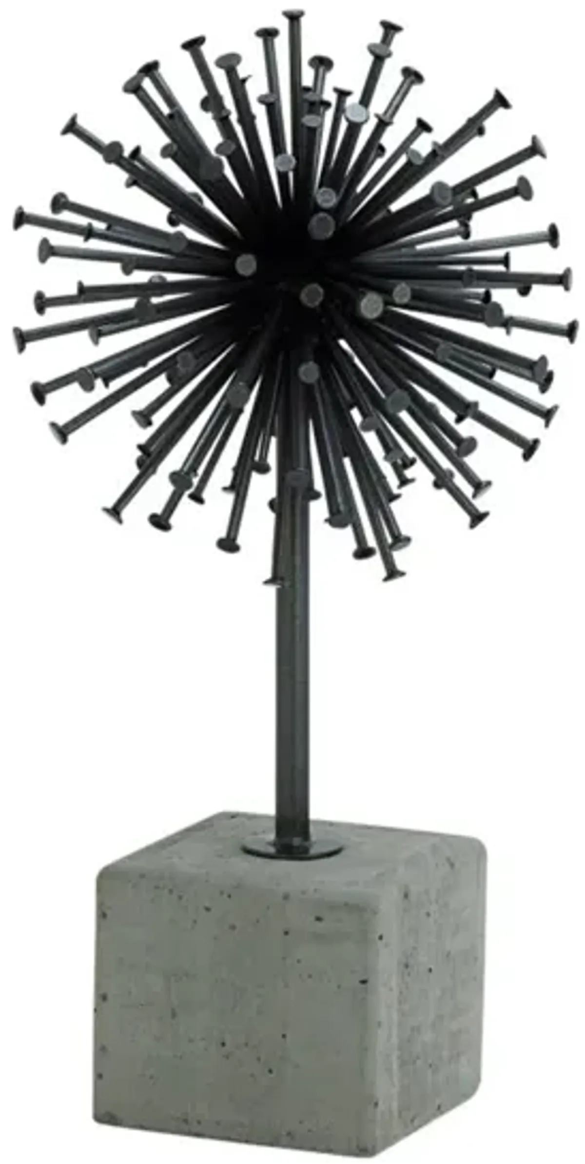 Metal and Concrete Nail Star Sculpture 7"W x 13"H