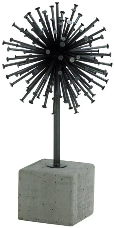 Metal and Concrete Nail Star Sculpture 7"W x 13"H
