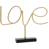 Gold Metal Love Sculpture 18"W x 13.25"H