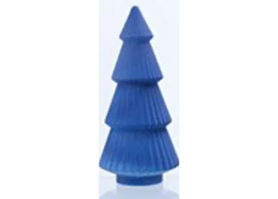 Small Matte Cobalt Mercury Glass Christmas Tree 7"W x 14.5"H