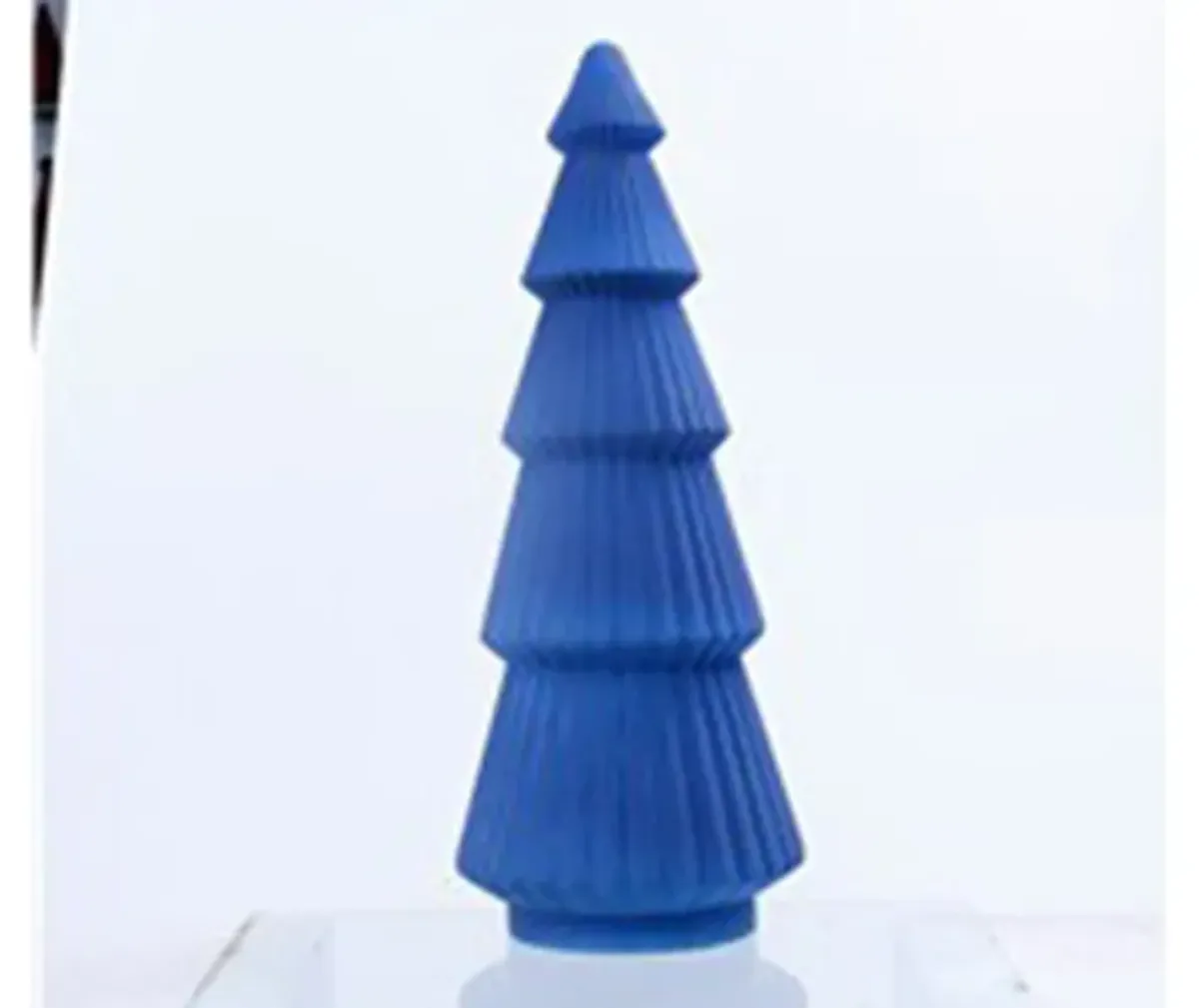 Large Matte Cobalt Mercury Glass Christmas Tree 8"W x 21"H