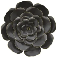 Small Black and Gold Metal Flower Art 18.5" Round