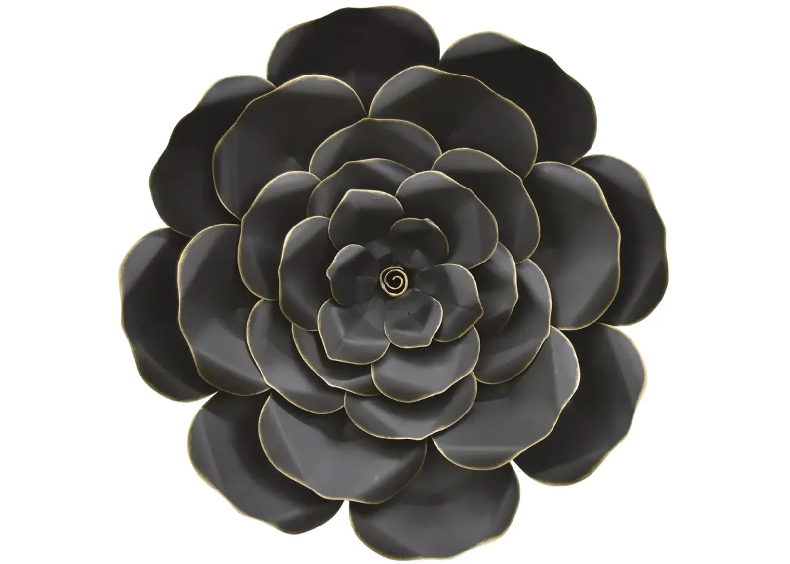 Small Black and Gold Metal Flower Art 18.5" Round