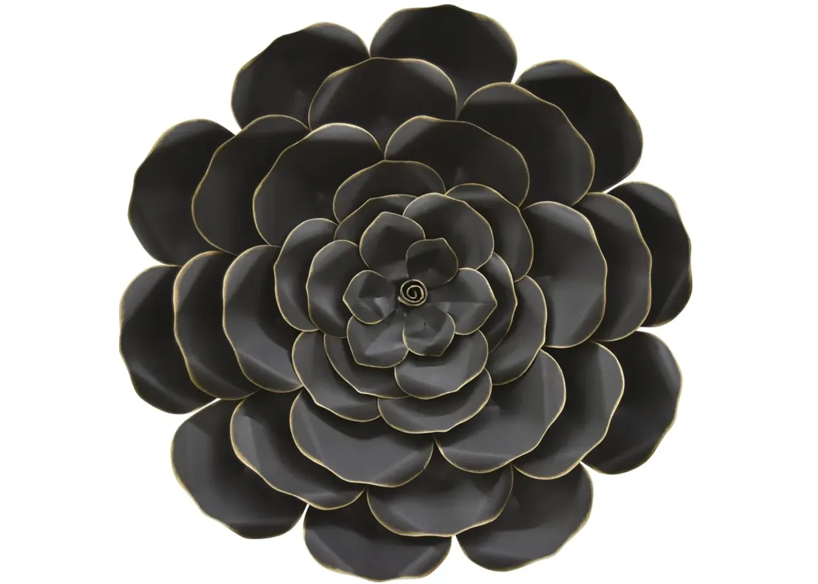 Large Black and Gold Metal Flower Art 22"