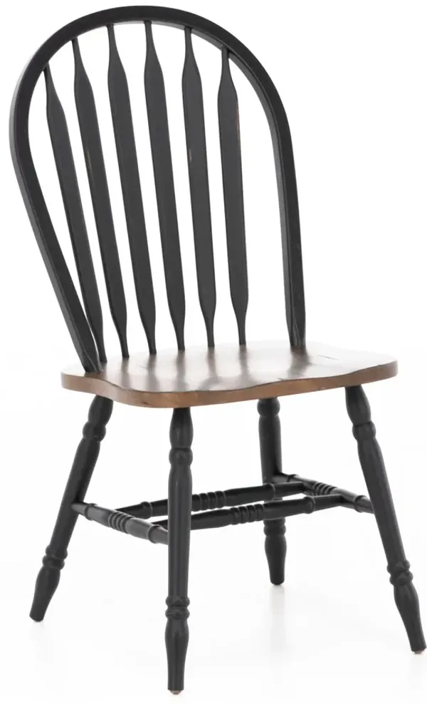 Windsor Side Chair In Weathered Black