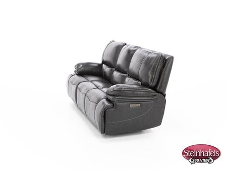 Sherman Leather Power Headrest Reclining Sofa in Charcoal