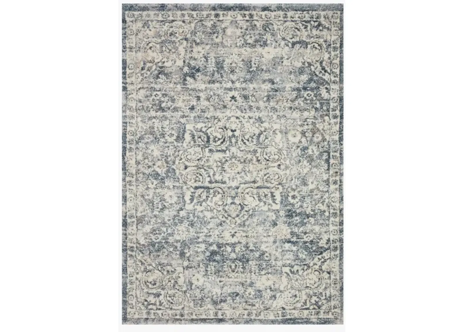 Theory Ivory/Blue Area Rug 5'W x 7'8"L