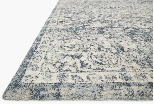 Theory Ivory/Blue Area Rug 7'10"W x 10'10"L