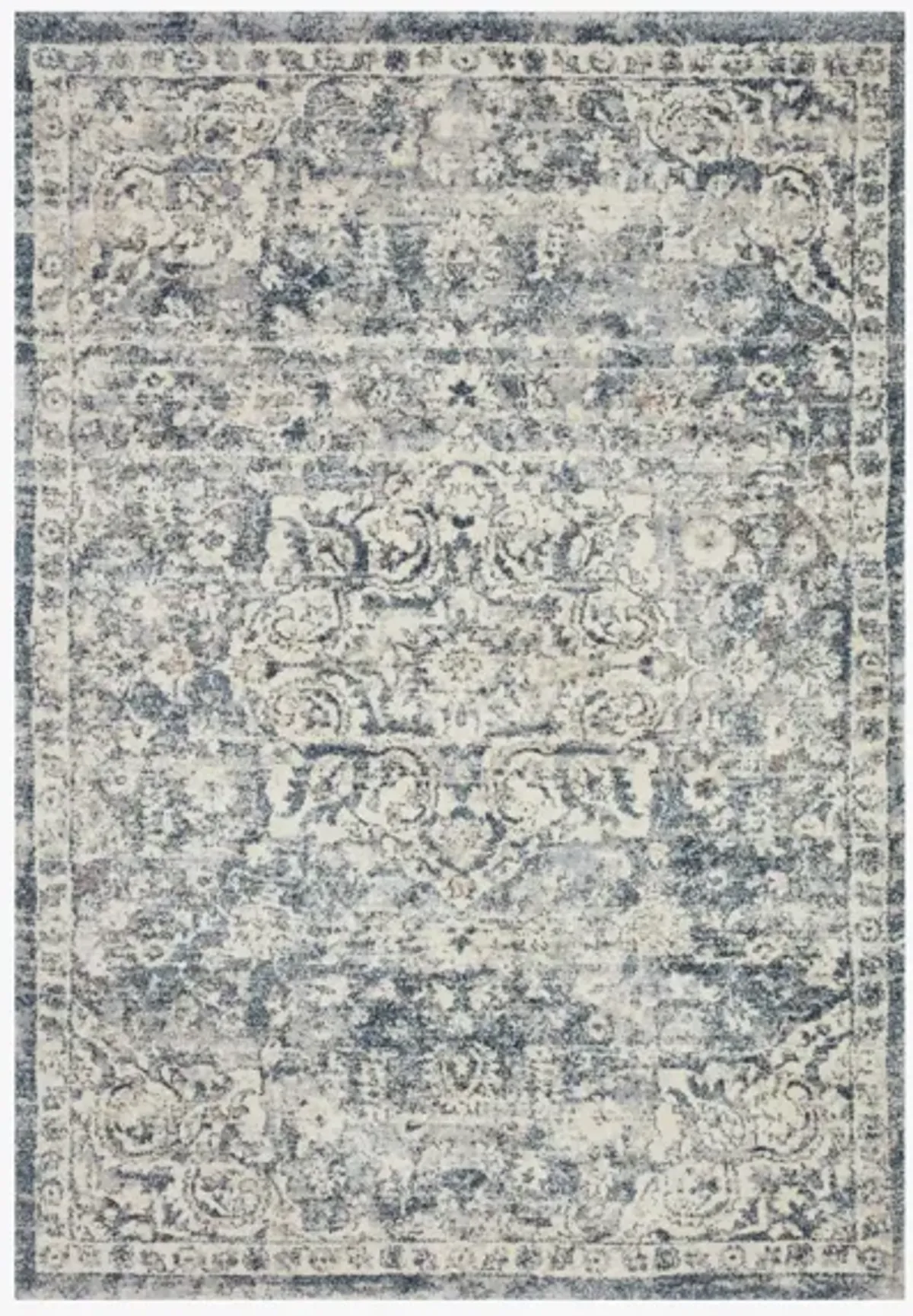 Theory Ivory/Blue Area Rug 7'10"W x 10'10"L