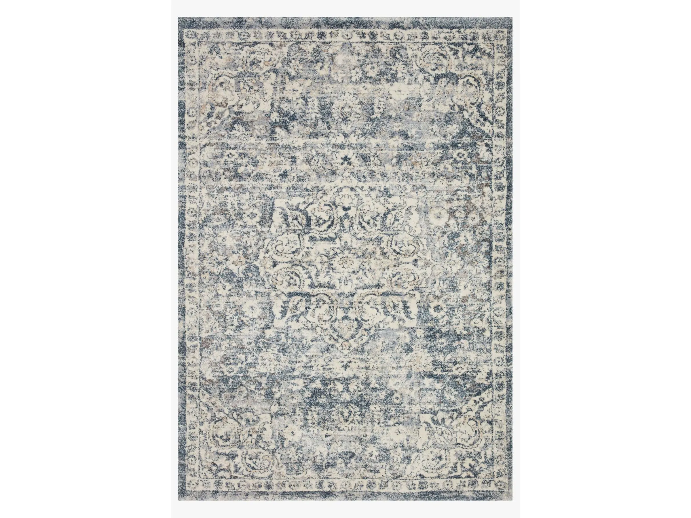 Theory Ivory/Blue Area Rug 7'10"W x 10'10"L