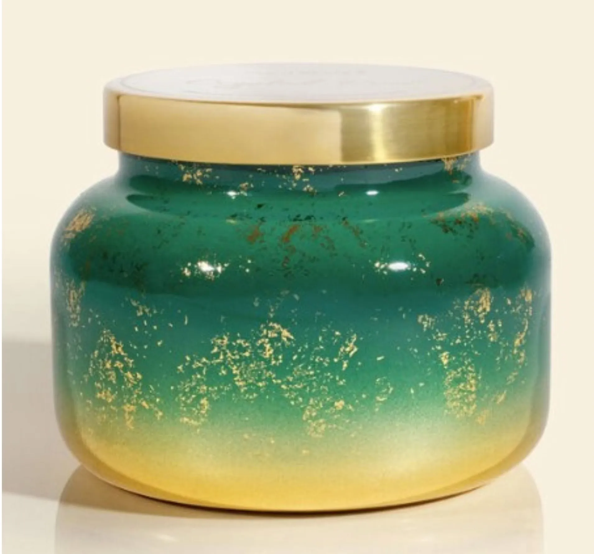 Green and Gold Pine 19oz Candle Jar 85Hrs 5"W X 4"H