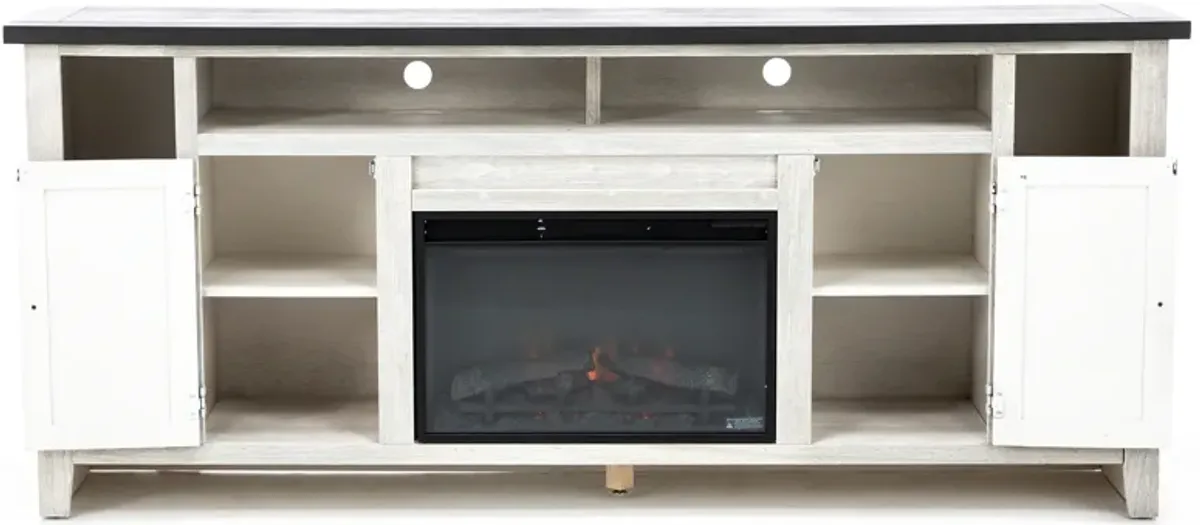 Eastport 84" White Fireplace