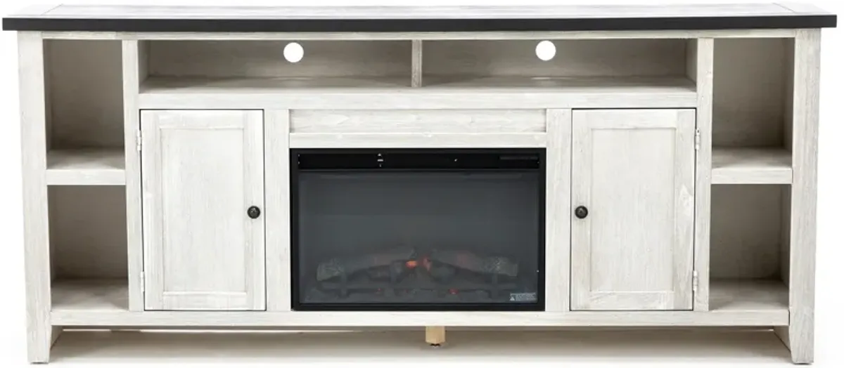 Eastport 84" White Fireplace