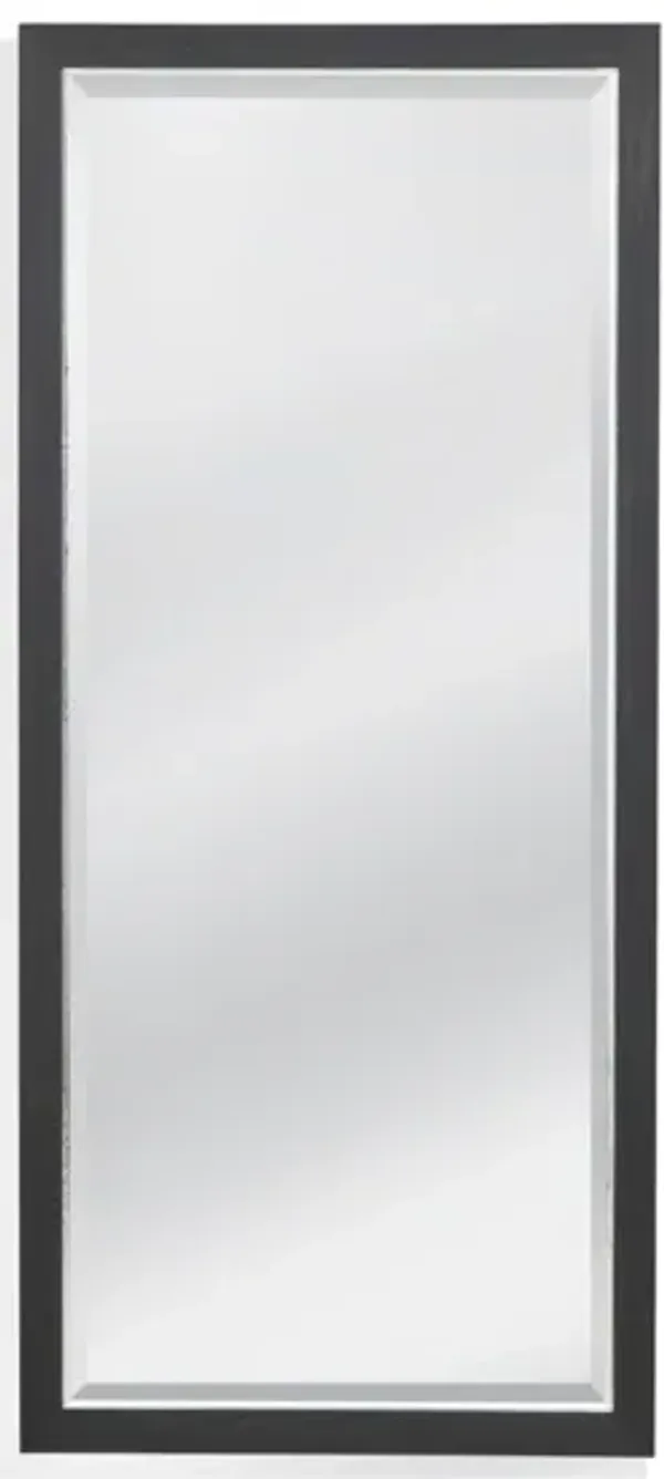 Black and Silver Beveled Leaner Mirror 36"W x 78"H