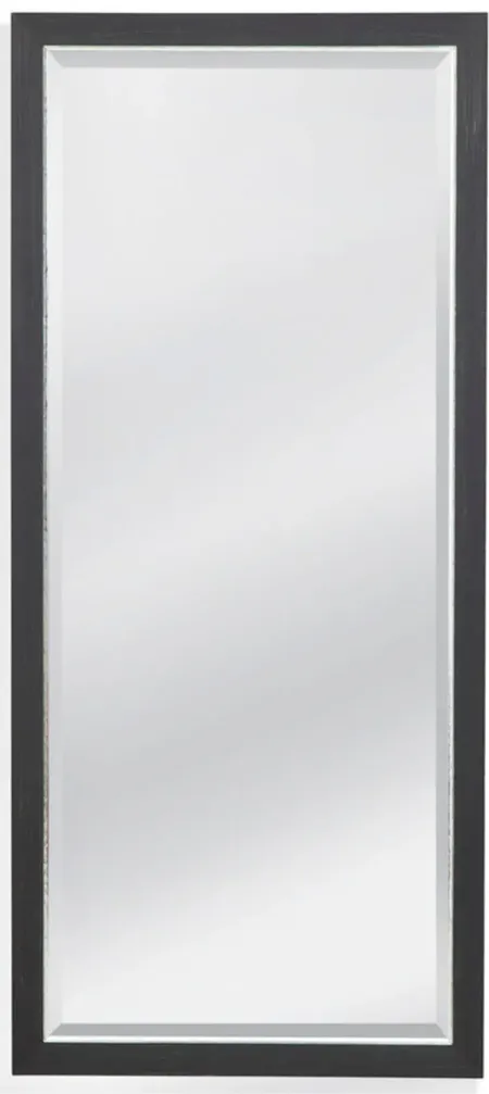 Black and Silver Beveled Leaner Mirror 36"W x 78"H