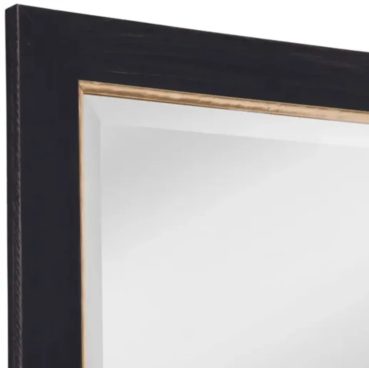 Black and Gold Beveled Leaner Mirror 36"W x 78"H