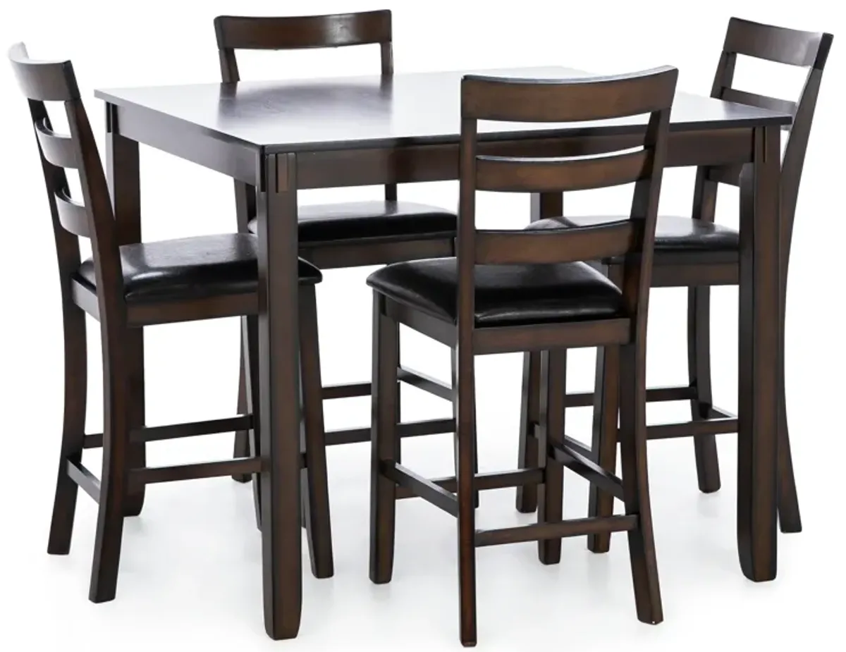 Colton 5-Pc. Counter Height Dining Set, Brown