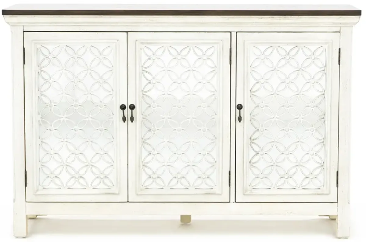 Eclectic Collection White 3 Door Cabinet