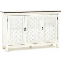 Eclectic Collection White 3 Door Cabinet