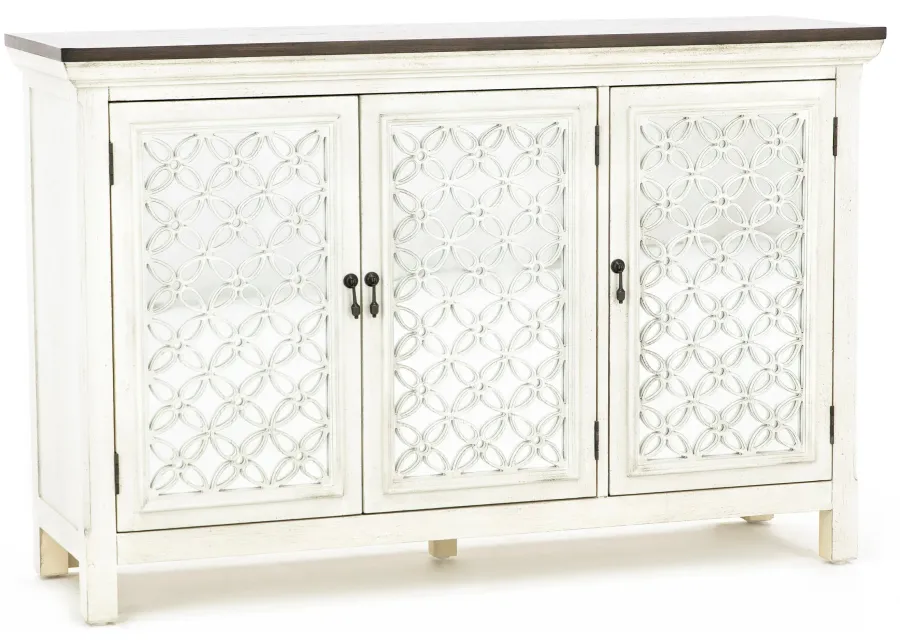 Eclectic Collection White 3 Door Cabinet