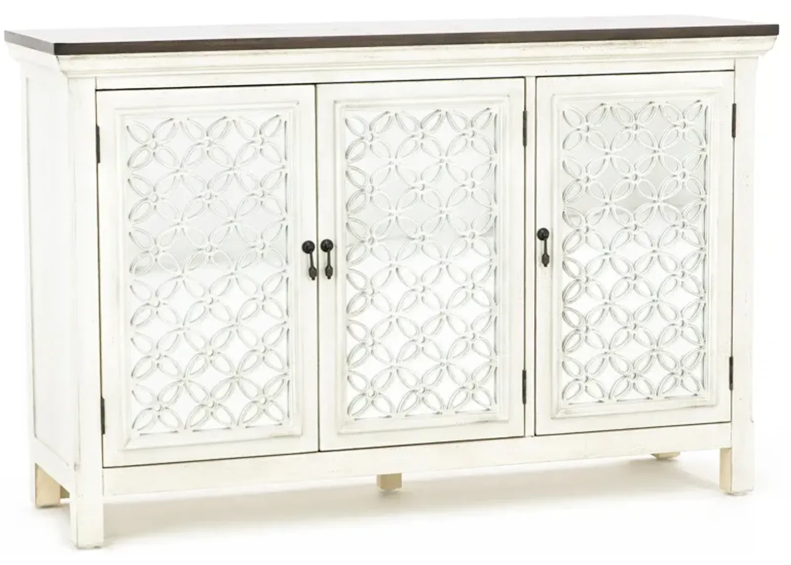 Eclectic Collection White 3 Door Cabinet