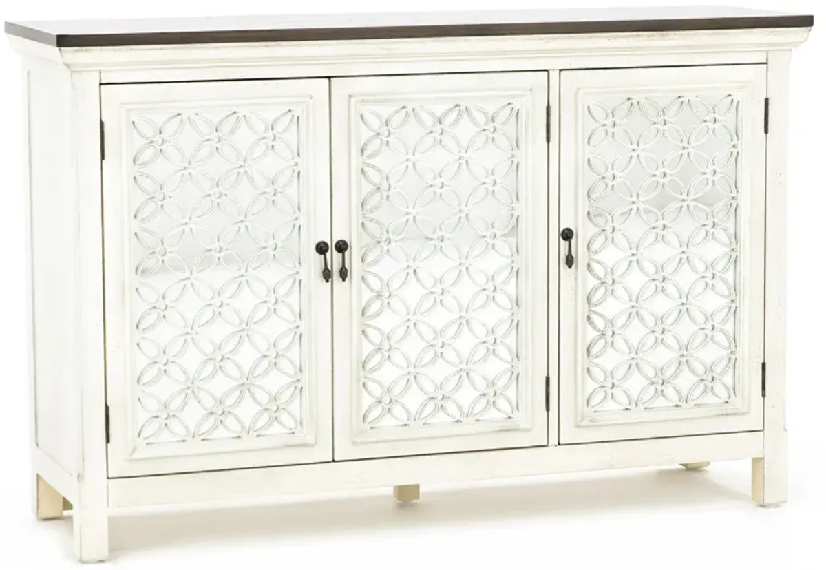 Eclectic Collection White 3 Door Cabinet