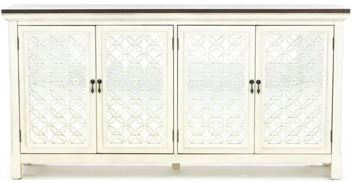 Eclectic Collection White 4 Door Cabinet