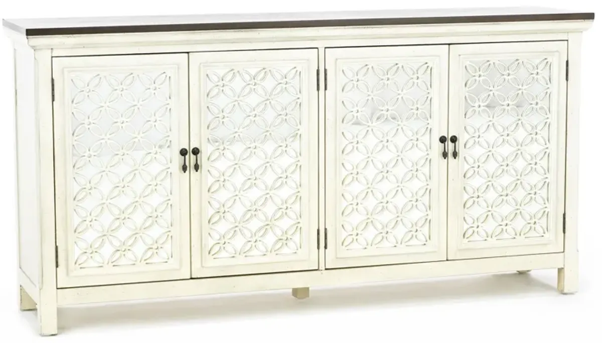 Eclectic Collection White 4 Door Cabinet