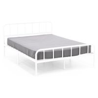 Essentials Full Metal Bed, White